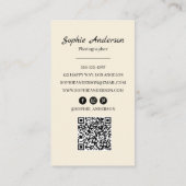 Minimalist Elegant Calligraphy Script Photography Visitenkarte (Rückseite)