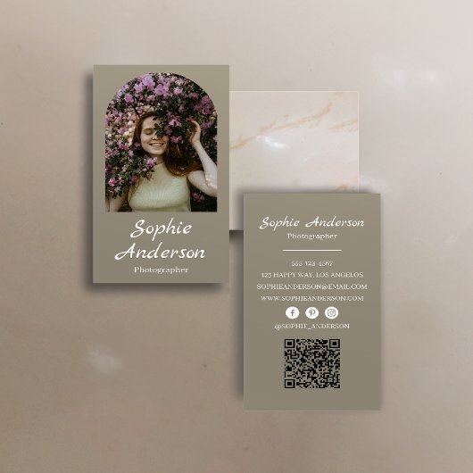 Minimalist Elegant Calligraphy Script Photography  Visitenkarte