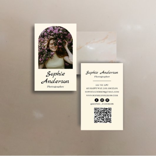 Minimalist Elegant Calligraphy Script Photography Visitenkarte