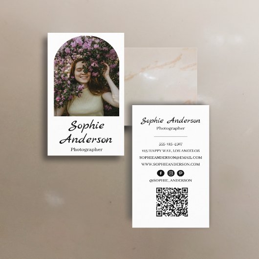 Minimalist Elegant Calligraphy Script Photography  Visitenkarte