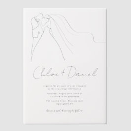 Minimalist Elegant Calligraphy Wedding Invitation Pergament Einladungen