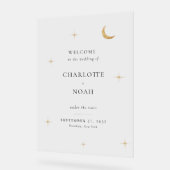 Minimalist Elegant Celestial Wedding Welcome Acrylschild (Winkel)