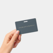 Minimalist Elegant Classical Professional Charcoal Ausweis (Handheld)