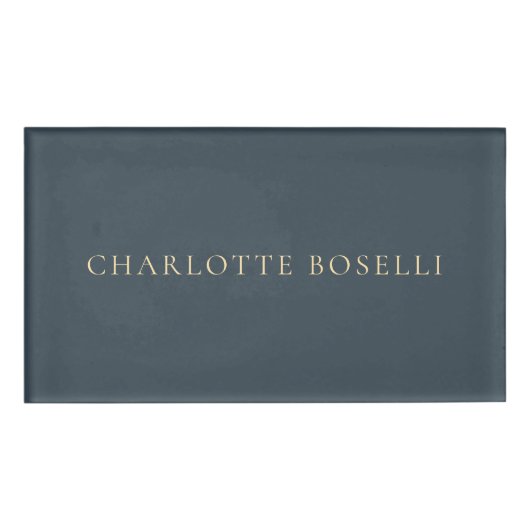 Minimalist Elegant Classical Professional Charcoal Namenschild (Vorderseite)