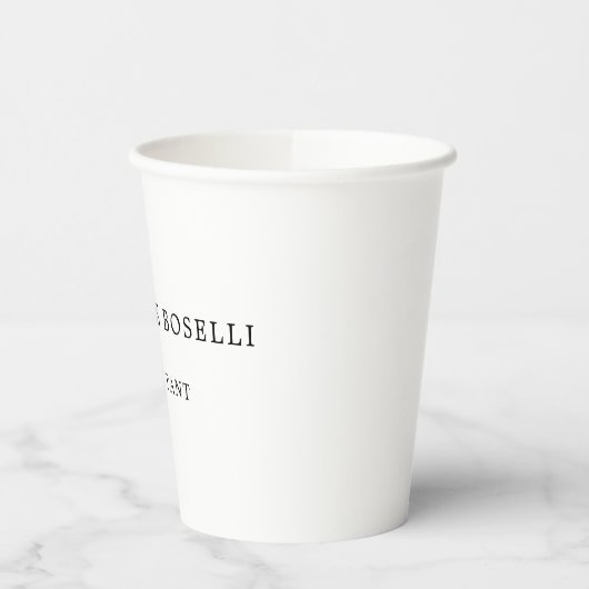 Minimalist Elegant Classical Professional Pappbecher (Links)