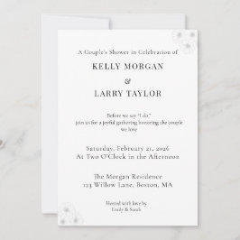 Minimalist elegant couple shower invitation card einladung