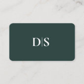 Minimalist Elegant Dark Green Initial Consultant Visitenkarte (Vorderseite)