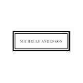 Minimalist Elegant Double Boarder Name Permastempel (Design)