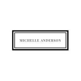 Minimalist Elegant Double Boarder Name  Permastempel