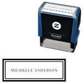 Minimalist Elegant Double Boarder Name  Permastempel (Beispiel)