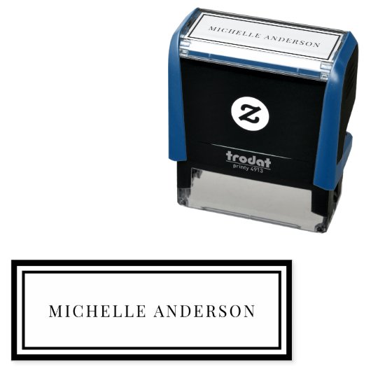 Minimalist Elegant Double Boarder Name  Permastempel (Beispiel)