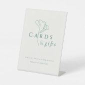 Minimalist Elegant Emerald "Card & Gifts" Wedding Sockelschild (Vorderseite)
