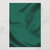 Minimalist Elegant Emerald & Gold Script Wedding Menükarte (Rückseite)