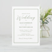 Minimalist Elegant Floral Wedding Invitation Einladung (Stehend Vorderseite)