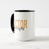 Minimalist & Elegant Gold Doctor with Custom Name Tasse (Vorderseite Links)