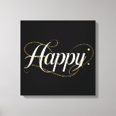 Minimalist Elegant Gold Happy Typography - Classy Leinwanddruck (Vorderseite)