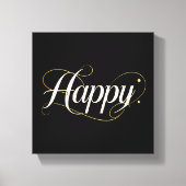 Minimalist Elegant Gold Happy Typography - Classy  Leinwanddruck (Vorderseite)
