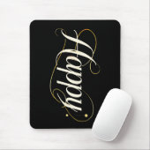 Minimalist Elegant Gold Happy Typography - Classy  Mousepad (Mit Mouse)