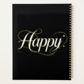Minimalist Elegant Gold Happy Typography - Classy  Planer (Rückseite)