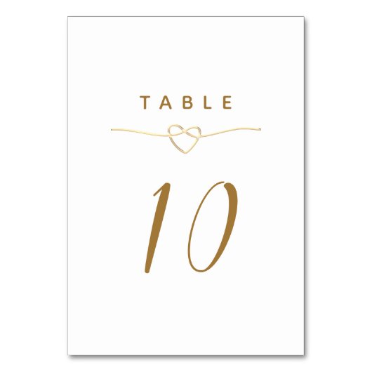 Minimalist Elegant Gold Wedding Tischnummer (Rückseite)