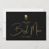 Minimalist Elegant Gorgeous Script Best Man Einladung (Vorderseite)