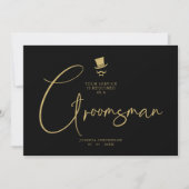 Minimalist Elegant Gorgeous Script Groomsman Einladung (Vorderseite)