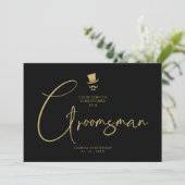 Minimalist Elegant Gorgeous Script Groomsman Einladung (Stehend Vorderseite)