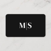 Minimalist Elegant Initials QRCode Black and White Visitenkarte (Vorderseite)