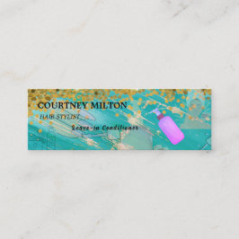 Minimalist Elegant Ivory Black Golden Hair Stylist Mini Visitenkarte