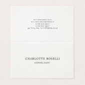 Minimalist Elegant Klassisch Professionell Creme Visitenkarten (Außenseite Aufgefaltet)