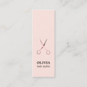 Minimalist Elegant Pastel Faux Metal Scissors Mini Visitenkarte (Vorderseite)