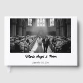 Minimalist Elegant Photo Typography Wedding Gästebuch (Vorderseite)