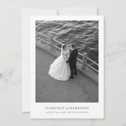 Minimalist Elegant Photo Wedding Save the Date  (Vorderseite)