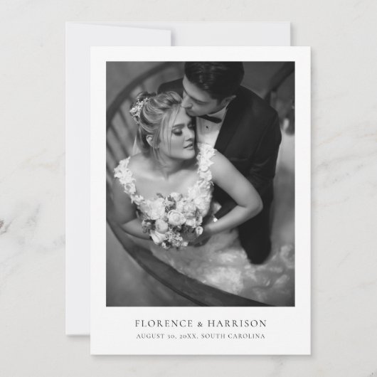 Minimalist Elegant Photo Wedding Save the Date  (Vorderseite)