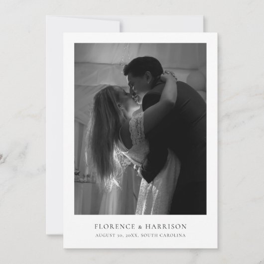 Minimalist Elegant Photo Wedding Save the Date  (Vorderseite)