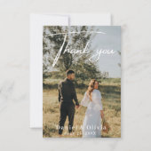 Minimalist Elegant Photo Wedding Thank You Note Dankeskarte (Vorderseite)