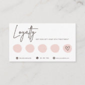 Minimalist Elegant Pink Brush Script Loyalty Card Treuekarte (Rückseite)