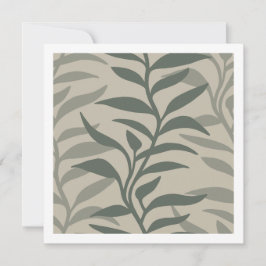 Minimalist Elegant Plant Silhouettes in Flow Earth Mitteilungskarte