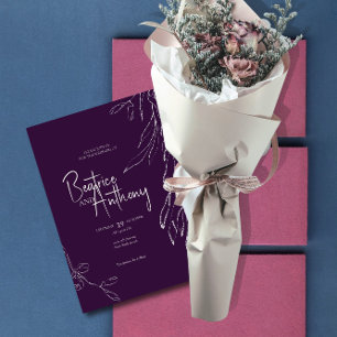 Minimalist Elegant Purple Wedding Invitation Einladung