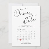 Minimalist Elegant Save The Date Calendar  Einladung (Vorderseite)