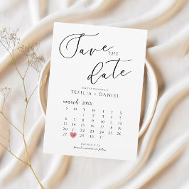 Minimalist Elegant Save The Date Calendar  Einladung