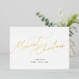 Minimalist Elegant Schrift Frohe Weihnachten Folien Feiertagskarte
