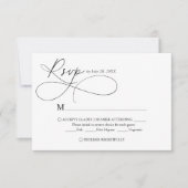 Minimalist Elegant Script Calligraphy Wedding RSVP Karte (Vorderseite)