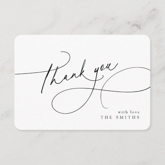 Minimalist Elegant Script Christmas Thank You Dankeskarte (Vorderseite)