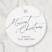 Minimalist Elegant Script Merriest Christmas Geschenkanhänger (Vorderseite)