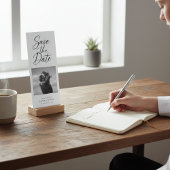 Minimalist Elegant Script Photo Wedding Bookmark Save The Date