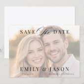 Minimalist Elegant Script Save the Date Card (Vorne/Hinten)