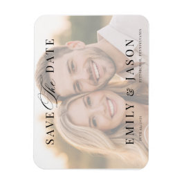 Minimalist Elegant Script Save the Date Card Magnet