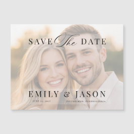 Minimalist Elegant Script Save the Date Card Magnetkarte