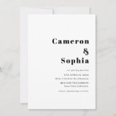 Minimalist Elegant Text Wedding Photo black white Save The Date (Vorderseite)